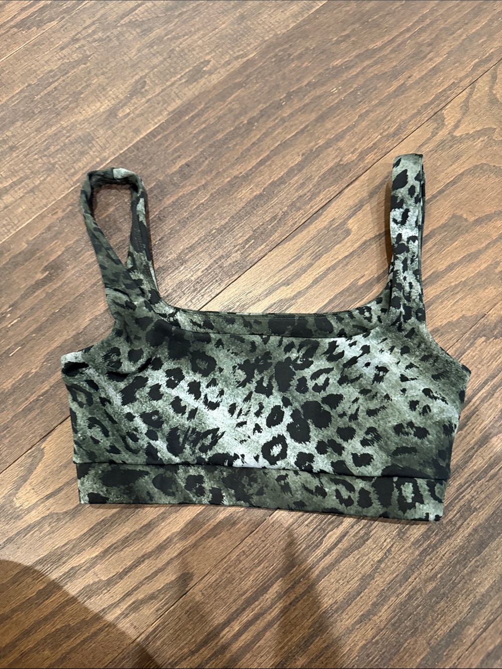 Leopard Print Green Sports Bra - Comfortable Support